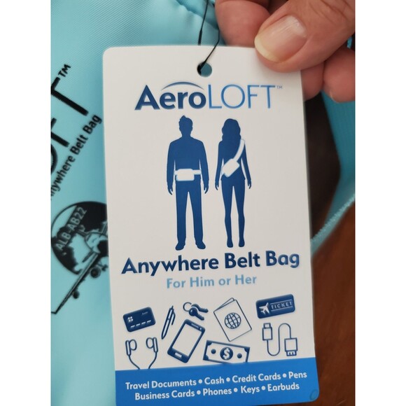 AeroLoft Anywhere Belt Bag For Him or Her Shoulder or Waist Zippered Travel Bag - Picture 7 of 10